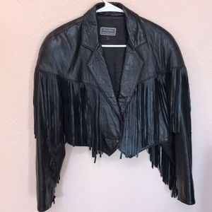 Vintage Black Leather Michael Hoban Jacket